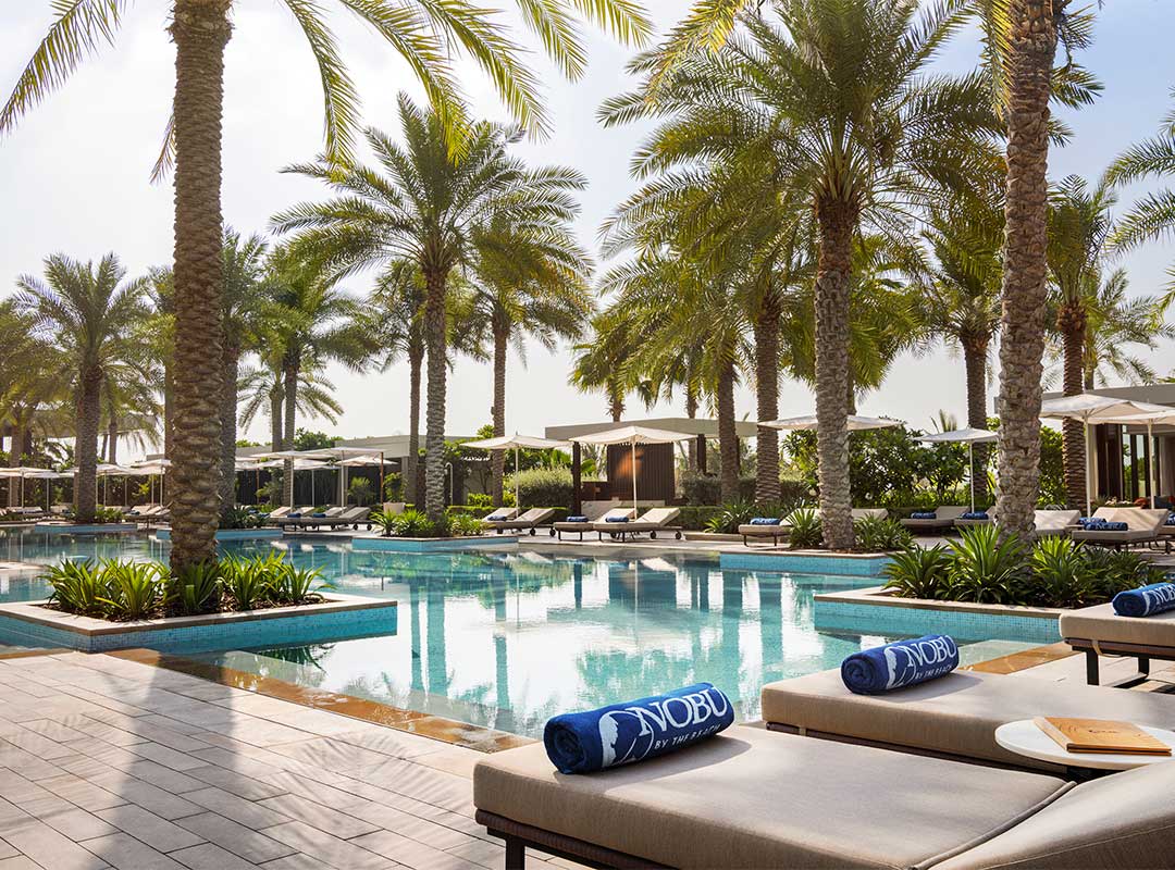 Pool view at Nobu by the Beach, Atlantis The Royal