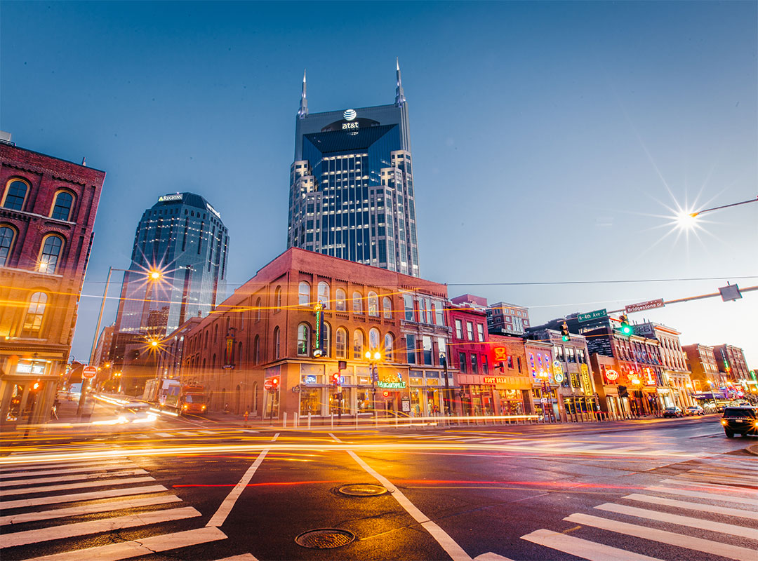 Nashville street at night
