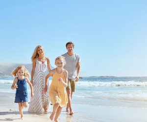 Family Walking on the Beach