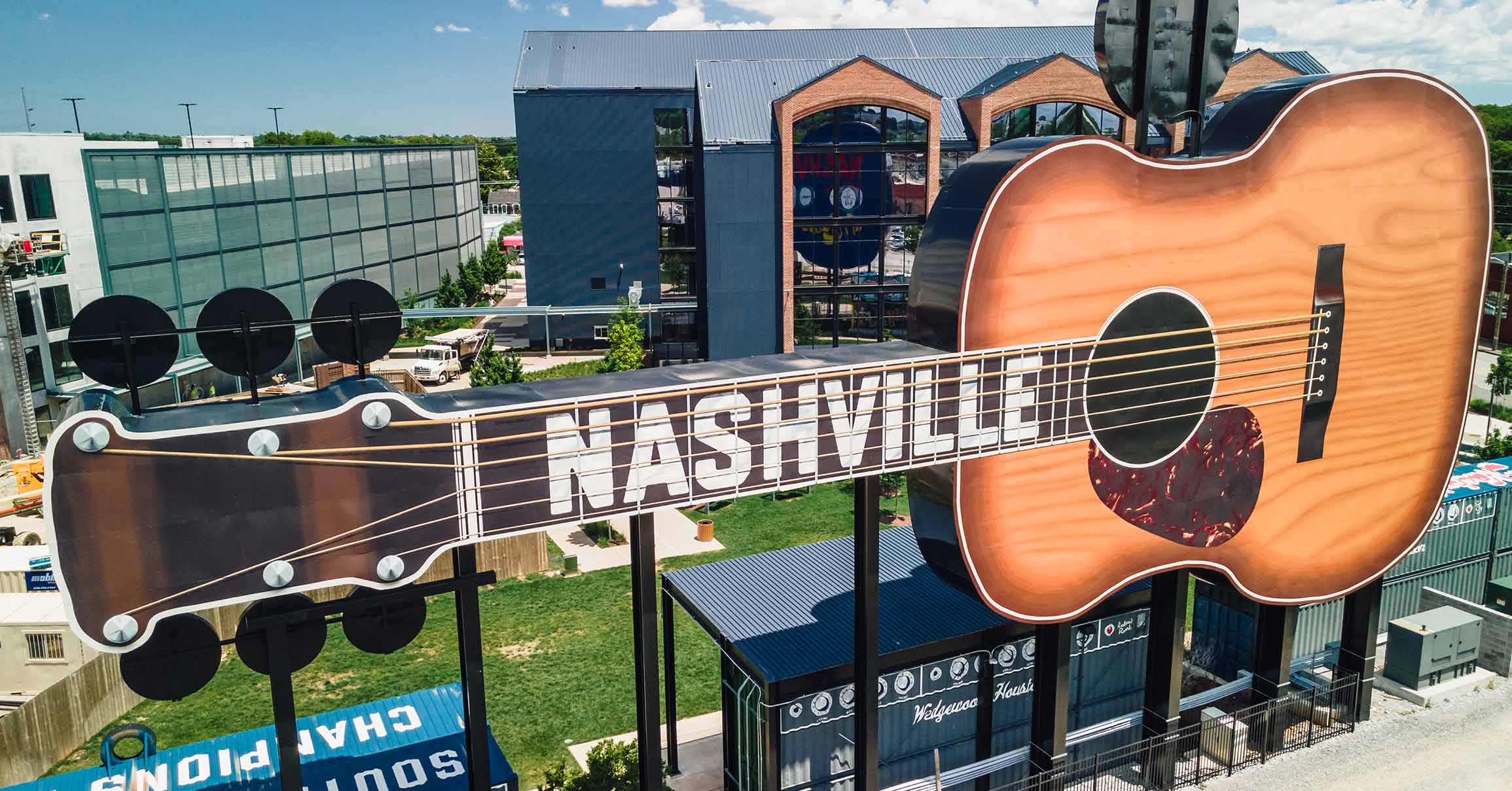 Nashville sign on a giant Wedgewood Houston Guitar