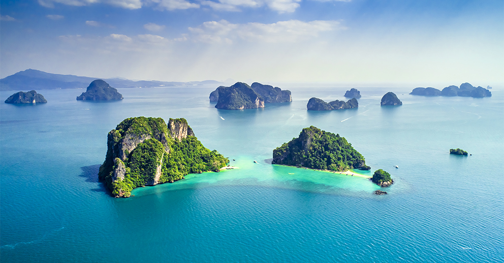 A view of the various islands that comprise Thailand