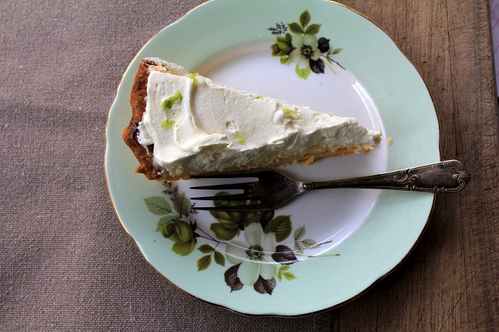 Slice of key lime pie