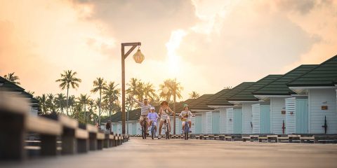 Family Cycling at Siyam World Maldives