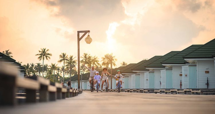 Family Cycling at Siyam World Maldives