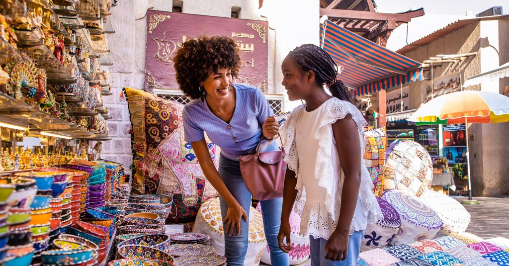 Family exploring Dubai's Souk Markets