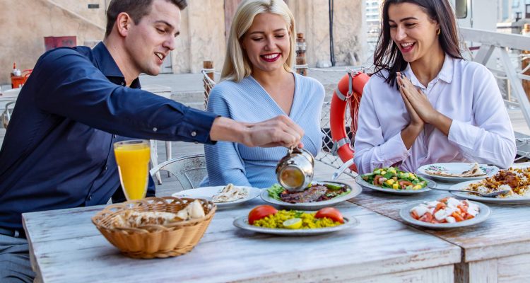 Friends enjoying brunch in Dubai
