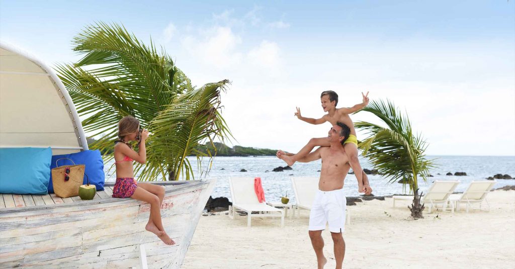 Family having fun in Mauritius