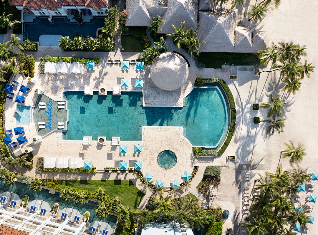 Infinity pool birds eye view