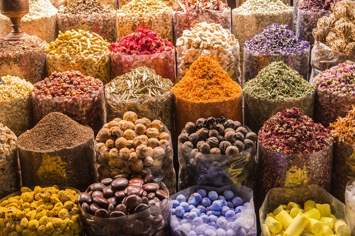 Spices for sale in Dubai souk
