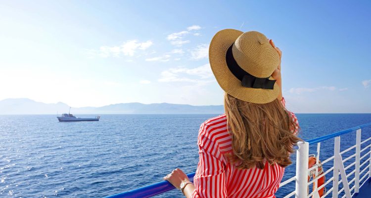 Woman on cruise ship