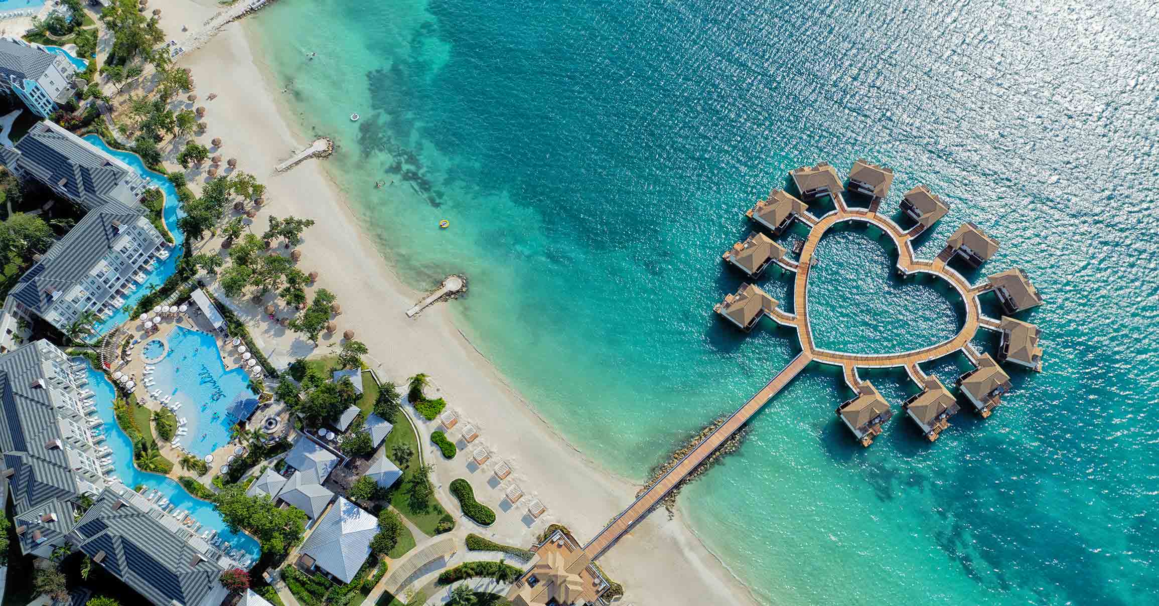 Over Water Villas Drone Shot