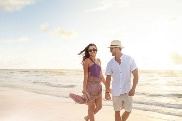 Couple Walking on the Beach on Saadiyat Island Abu Dhabi