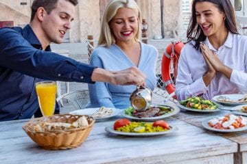 Friends enjoying brunch in Dubai