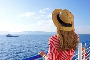 Woman on cruise ship