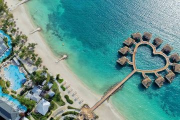 Over Water Villas Drone Shot