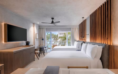 Deluxe, 2 Double Beds, Ocean View