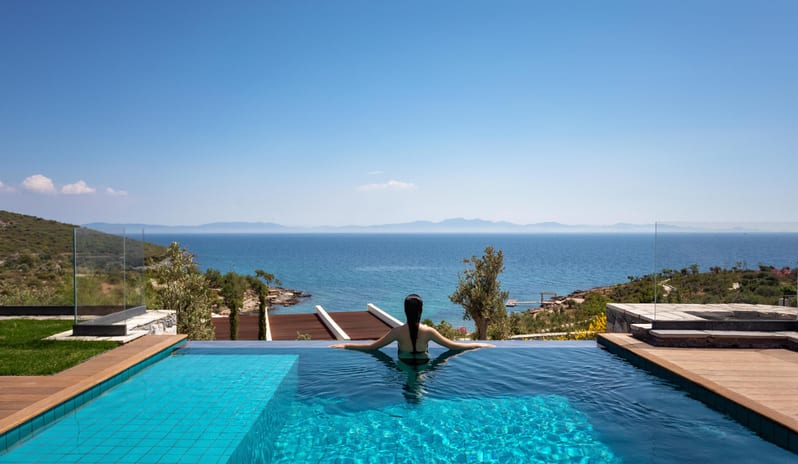 Kaplankaya Turkey Seaview Master Suite with Pool - Woman in pool