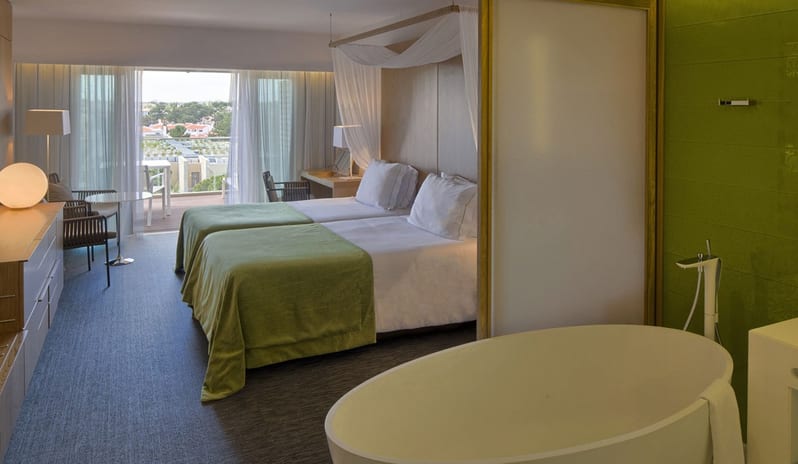 Bedroom and bath tub