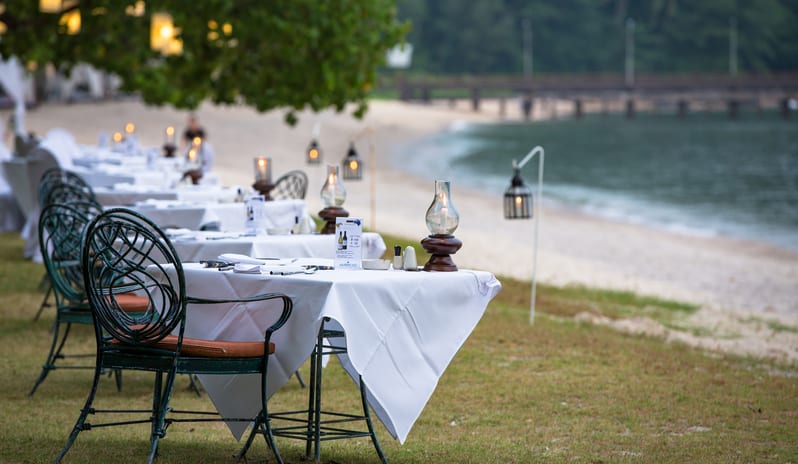 Romantic Private Beachfront Cabana Dining