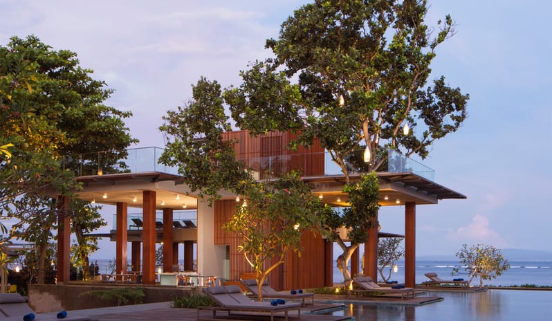 Maya Sanur Resort & Spa - Tree Bar - exterior-twilight