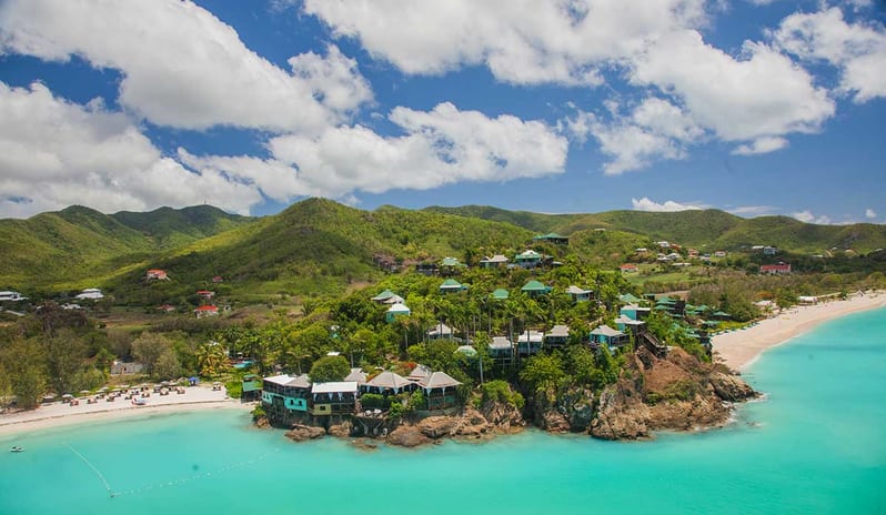 COCOS Hotel Aerial Two beaches