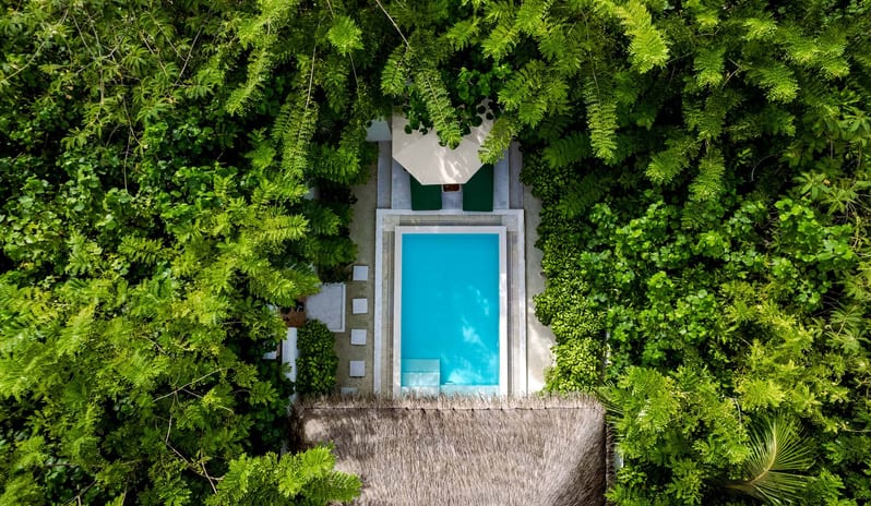 Grand Beach Villa with Pool - Birds eye view