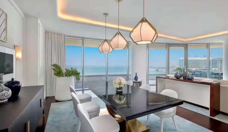 Lusail One-Bedroom Suite With Sea View Double Dining Table