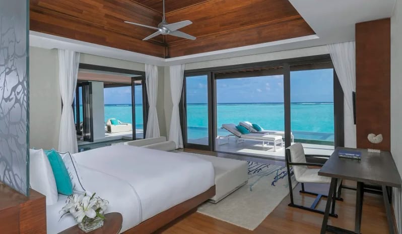 One Bedroom Water Pavilion With Pool, Guest Bedroom