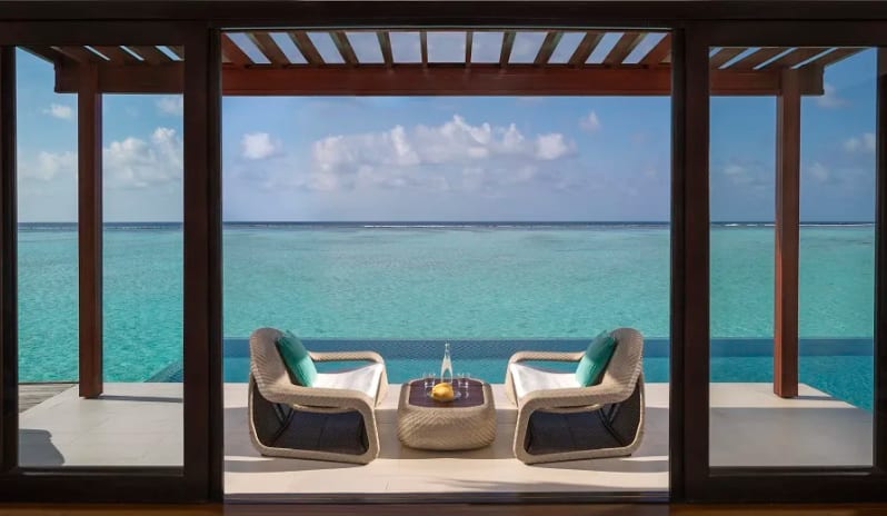 One Bedroom Water Pavilion With Pool, Pavilion Terrace and Ocean view