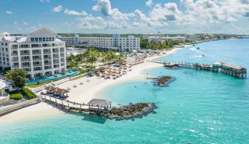 Sandals Royal Bahamian, Aerial Beach Shot