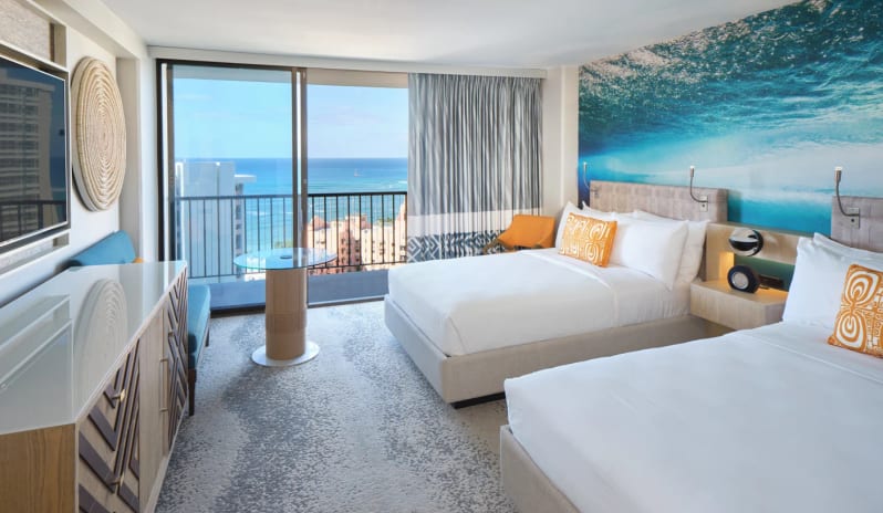 Deluxe Ocean View 2 Double Beds Double