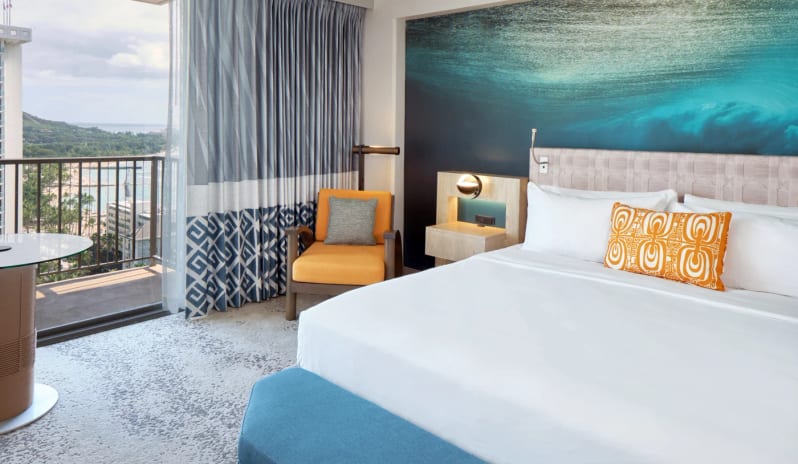 Ocean View 1 King Bed Double, Bed