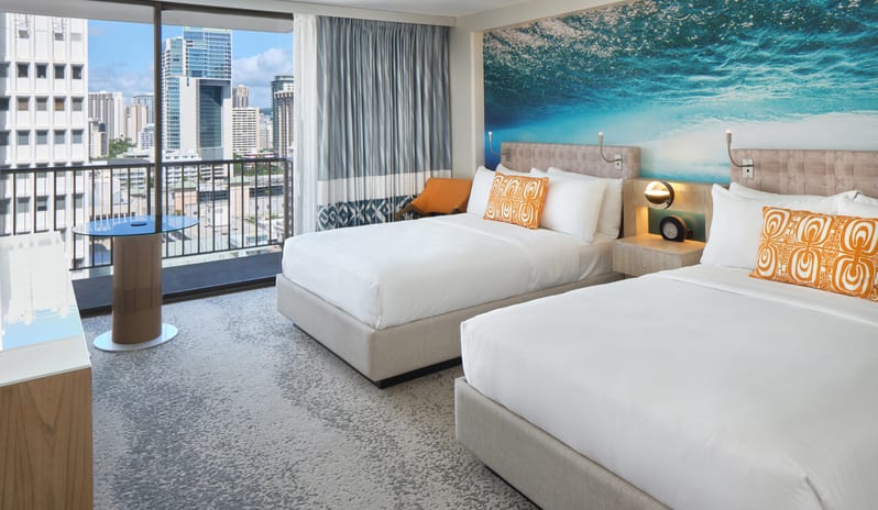 Partial Ocean View 2 Double Beds Double