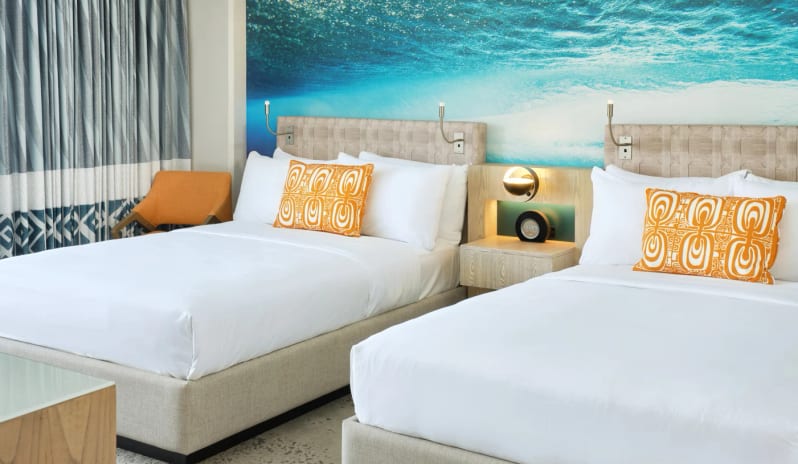 Partial Ocean View 2 Double Beds Double, Bed Details