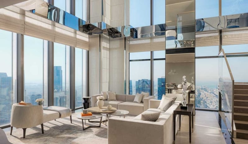 middle-east-holidays-dubai-one-only-royal-mirage-residence-spa-hotel - skyline-loft-livingroom