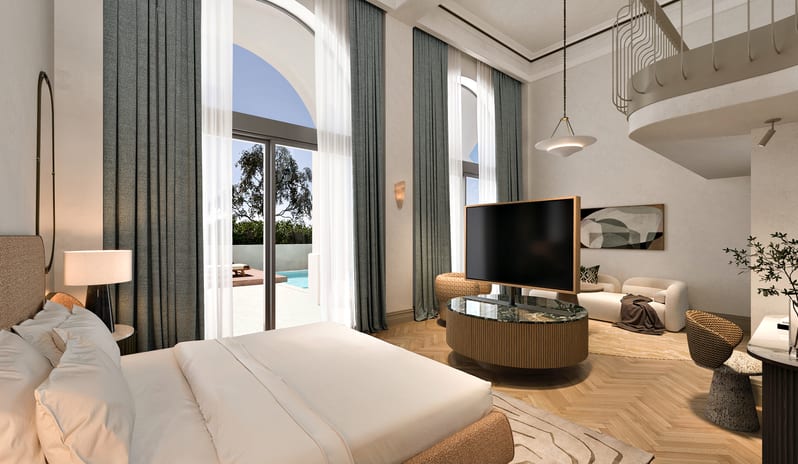 europe-holidays-greece-corfu-conrad-corfu-King Loft Suite Side Sea & Lagoon View & Pool