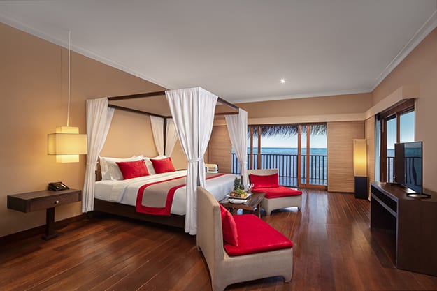 Hotel image Bedroom view at Adaaran Select Hudhuranfushi