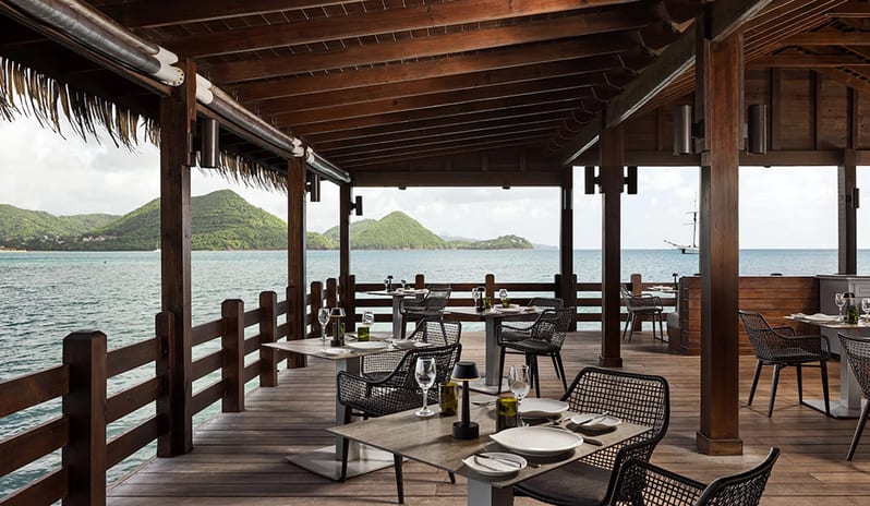 Restaurant at Sandals Grande St Lucian hotel in Caribbean by Kenwood Travel