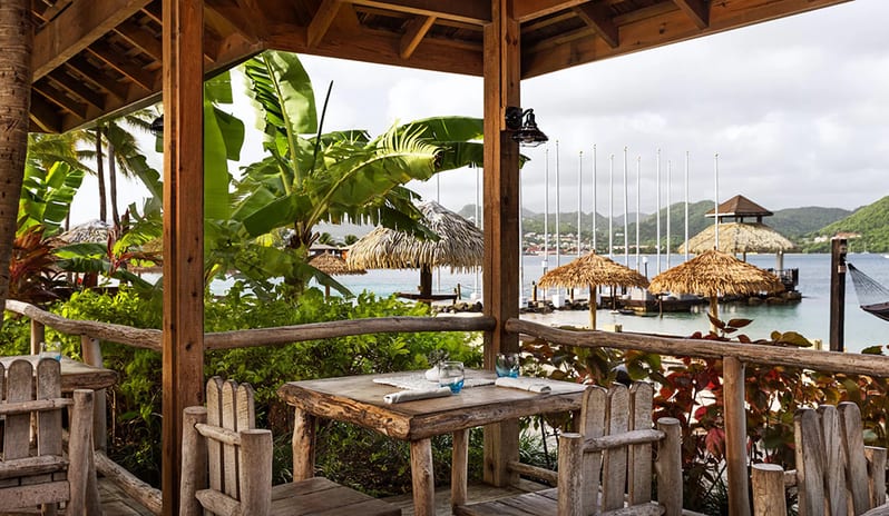 Restaurant at Sandals Grande St Lucian hotel in Caribbean by Kenwood Travel