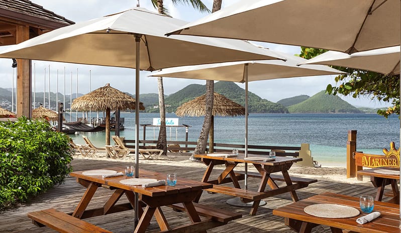 Restaurant at Sandals Grande St Lucian hotel in Caribbean by Kenwood Travel