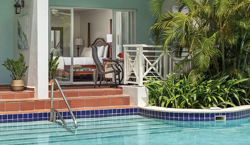 Swim up lagoon at Sandals Grande St Lucian hotel in Caribbean by Kenwood Travel