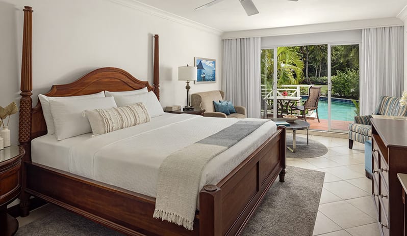 Bedroom at Sandals Grande St Lucian hotel in Caribbean by Kenwood Travel