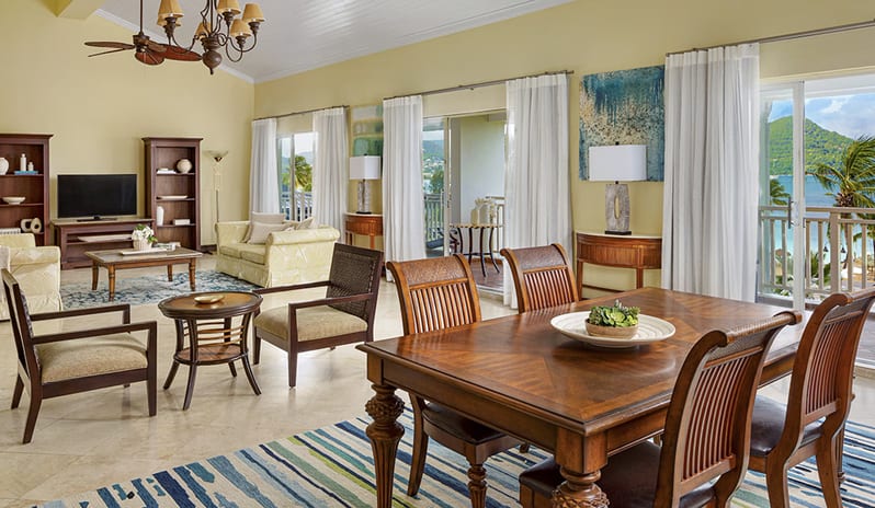 Living Area at Sandals Grande St Lucian hotel in Caribbean by Kenwood Travel
