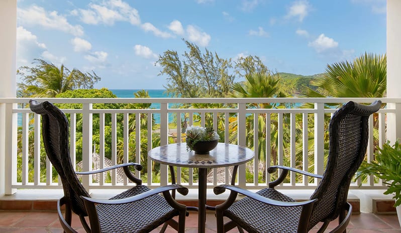 Balcony at Sandals Grande St Lucian hotel in Caribbean by Kenwood Travel