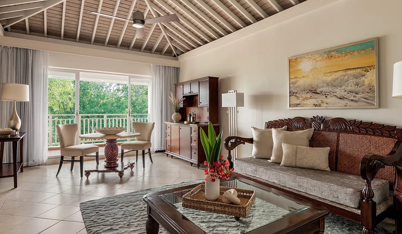Living Area at Sandals Grande St Lucian hotel in Caribbean by Kenwood Travel