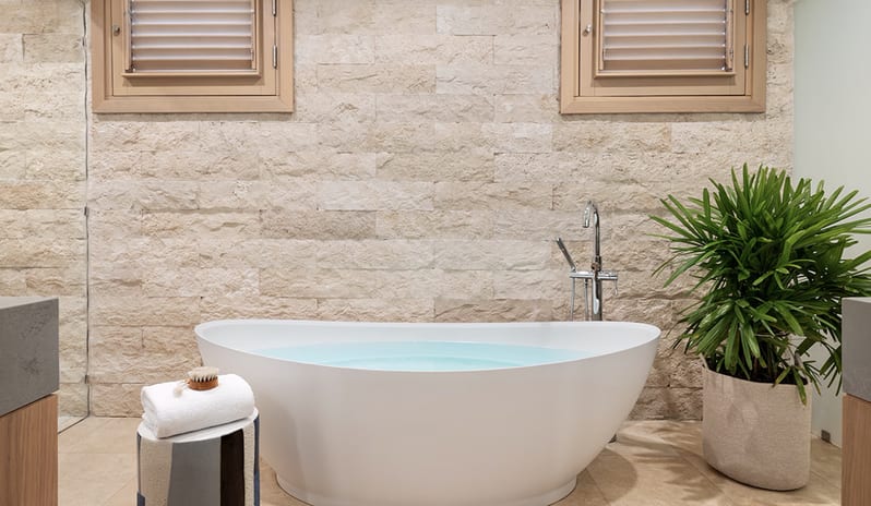 Bathroom at Sandals Saint Vincent hotel in Caribbean by Kenwood Travel