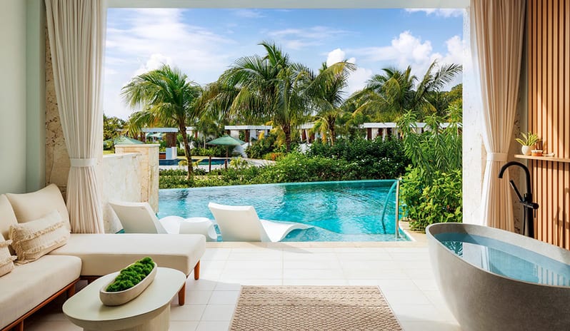Patio Tranquility Soaking Tub at Sandals Saint Vincent hotel in Caribbean by Kenwood Travel