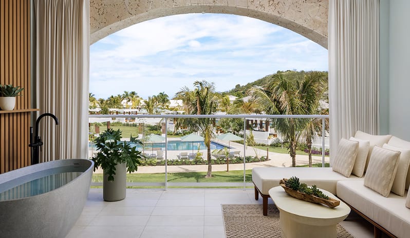 Balcony at Sandals Saint Vincent hotel in Caribbean by Kenwood Travel