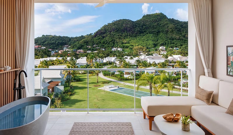 Balcony at Sandals Saint Vincent hotel in Caribbean by Kenwood Travel