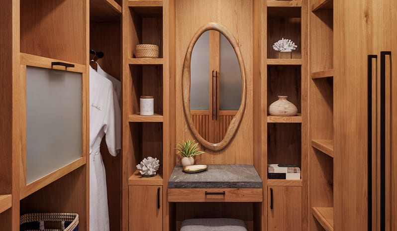 Bathroom mirror at Sandals Saint Vincent hotel in Caribbean by Kenwood Travel